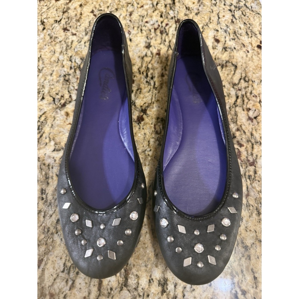 Candies Rhinestone Ballet Flats Black Size 8.5
